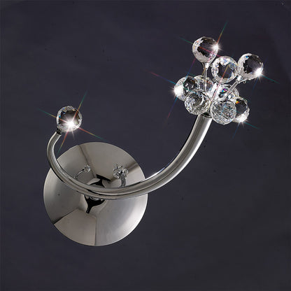 Diyas Octavia Wall Light Switched 1 Light G4 Left Facing Polished Chrome/Crystal, NOT LED/CFL Compatible