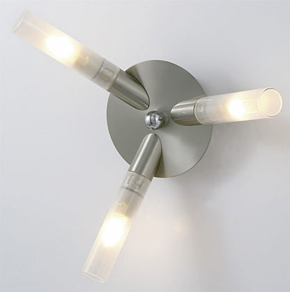 Diyas Sona 10cm  3 Light G9 Satin Chrome/Frosted Glass Ceiling Light Fitting