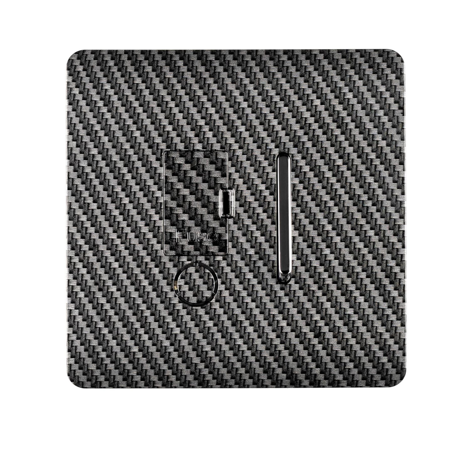 Trendi Switch 13 Amp Modern Designer Fused Spur with Flex Outlet in Carbon Fibre