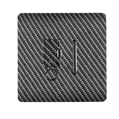 Trendi Switch 13 Amp Modern Designer Fused Spur with Flex Outlet in Carbon Fibre