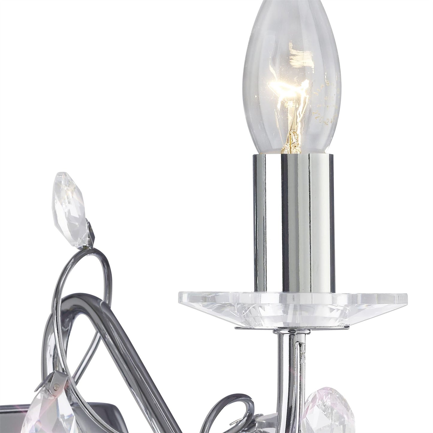 Diyas Willow Wall Light WITHOUT SHADE 2 Light E14 Polished Chrome/Crystal