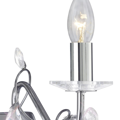 Diyas Willow Wall Light WITHOUT SHADE 2 Light E14 Polished Chrome/Crystal