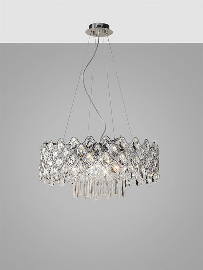 Diyas Kenzie 66cm  16 Light G4 Polished Chrome/Crystal, NOT LED/CFL Compatible Ceiling Pendant Light Fitting
