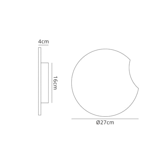 Mantra Fusion M6043 Petaca Wall Light 27cm Round, 1260lm, 16W LED 3000K Matt White/ Acrylic, 3yrs Warranty