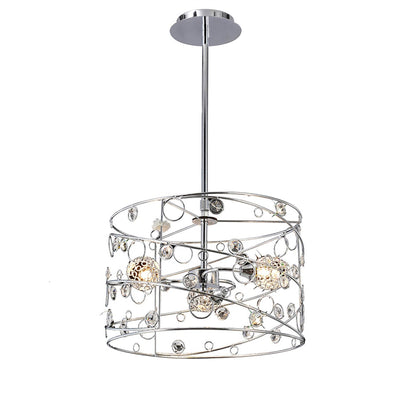 Diyas Sorrento 38cm  Cylinder 3 Light G9 Polished Chrome/Crystal Ceiling Pendant Light Fitting