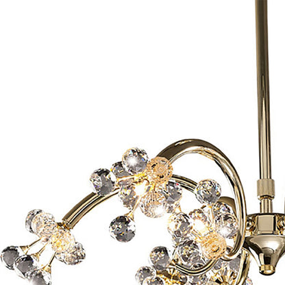 Diyas Octavia 65cm  9 Light G4 French Gold/Crystal, NOT LED/CFL Compatible Ceiling Pendant Light Fitting
