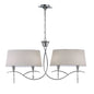 Mantra M1642 Mara Linear Pendant 2 Arm 4 Light E14, Polished Chrome with Ivory White Shades