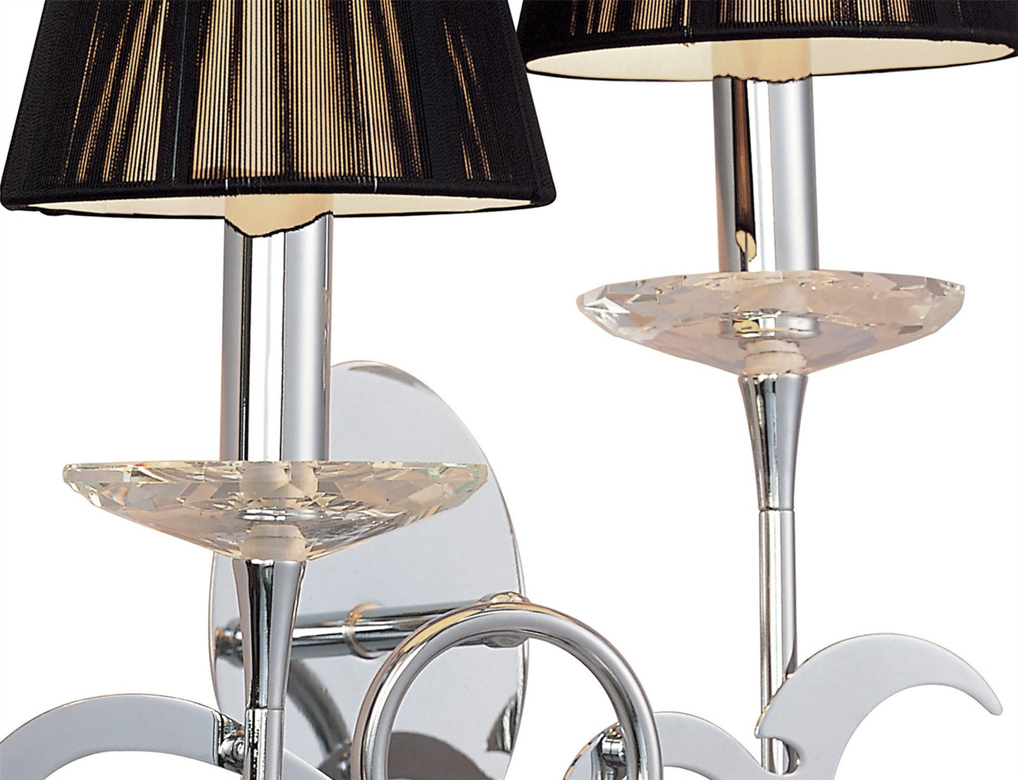 Mantra Acanto Wall Light 2 Light E14, Polished Chrome with Black Shades