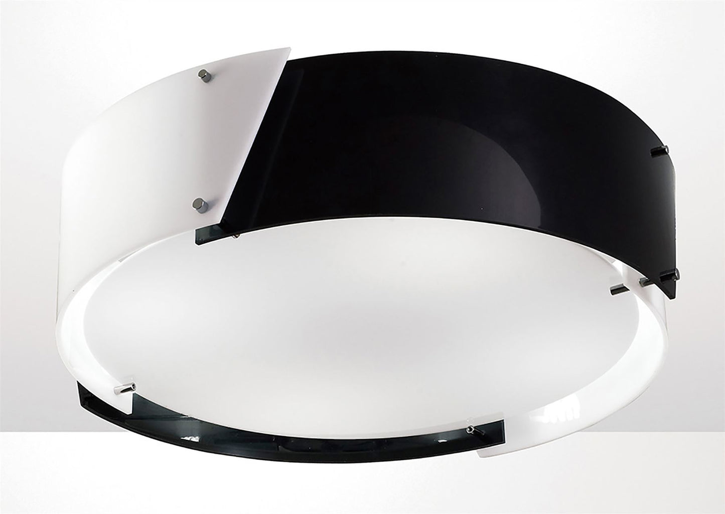 Diyas Dakota 57cm Flush  Small 4 Light E27 Polished Chrome/Black & White Acrylic Ceiling Light Fitting