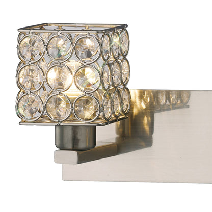 Diyas Elsa Wall Light 2 Light G9 Satin Nickel/Crystal