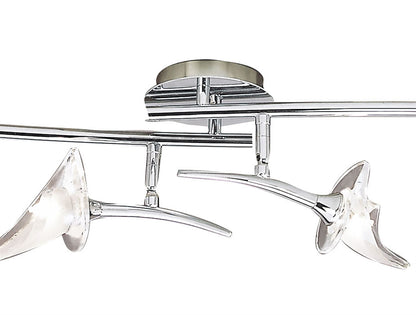 Mantra Flavia Linear Spot Light 4 Light G9 with Adjustable Heads, Polished Chrome