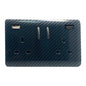 Carbon Fibre Screwless 2 Gang Switched Double Socket 13A With 1 x USB-A & 1 x USB-C 65W (Shared), (35mm Back Box Req.), 10yrs Warranty