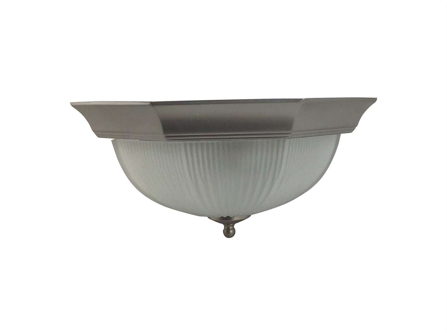 Diyas Flush Fitting Nickel Finish Flush  Light 35cm 2 X 60W Ceiling Light Fitting