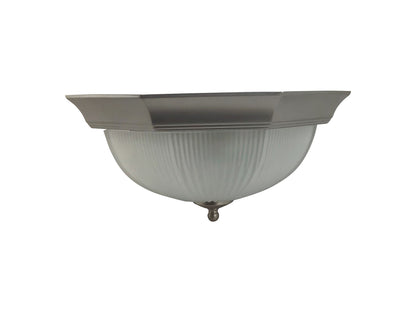 Diyas Flush Fitting Nickel Finish Flush  Light 35cm 2 X 60W Ceiling Light Fitting