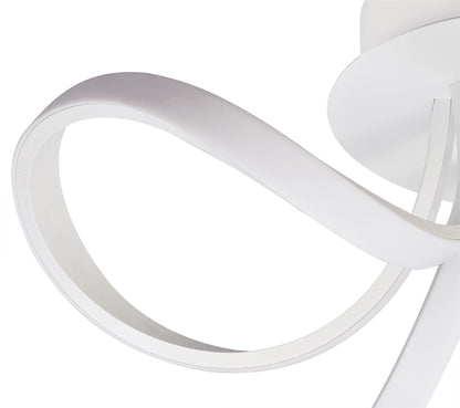 Mantra Knot Led Blanco M6035 Knot Blanco Ceiling 48cm Round 3 Looped Arms 36W LED 2800K, 2520lm, White/ Frosted Acrylic, 3yrs Warranty - M6035 Ceiling