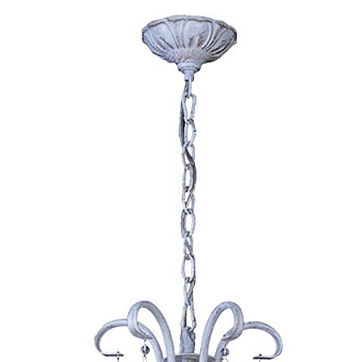 Diyas Flur 62cm  Round 5 Light E14 White French Gold Ceiling Pendant Light Fitting