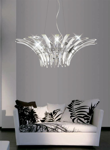 Diyas Sinclair  9 Light G9 Polished Chrome Ceiling Pendant Light Fitting