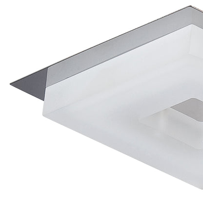 Mantra Fusion Marcel Recessed Down Light 6W LED Square 3000K IP44, 550lm, Polished Chrome/Frosted Acrylic, Cut Out: 70mm, Driver Included, 3yrs Warranty