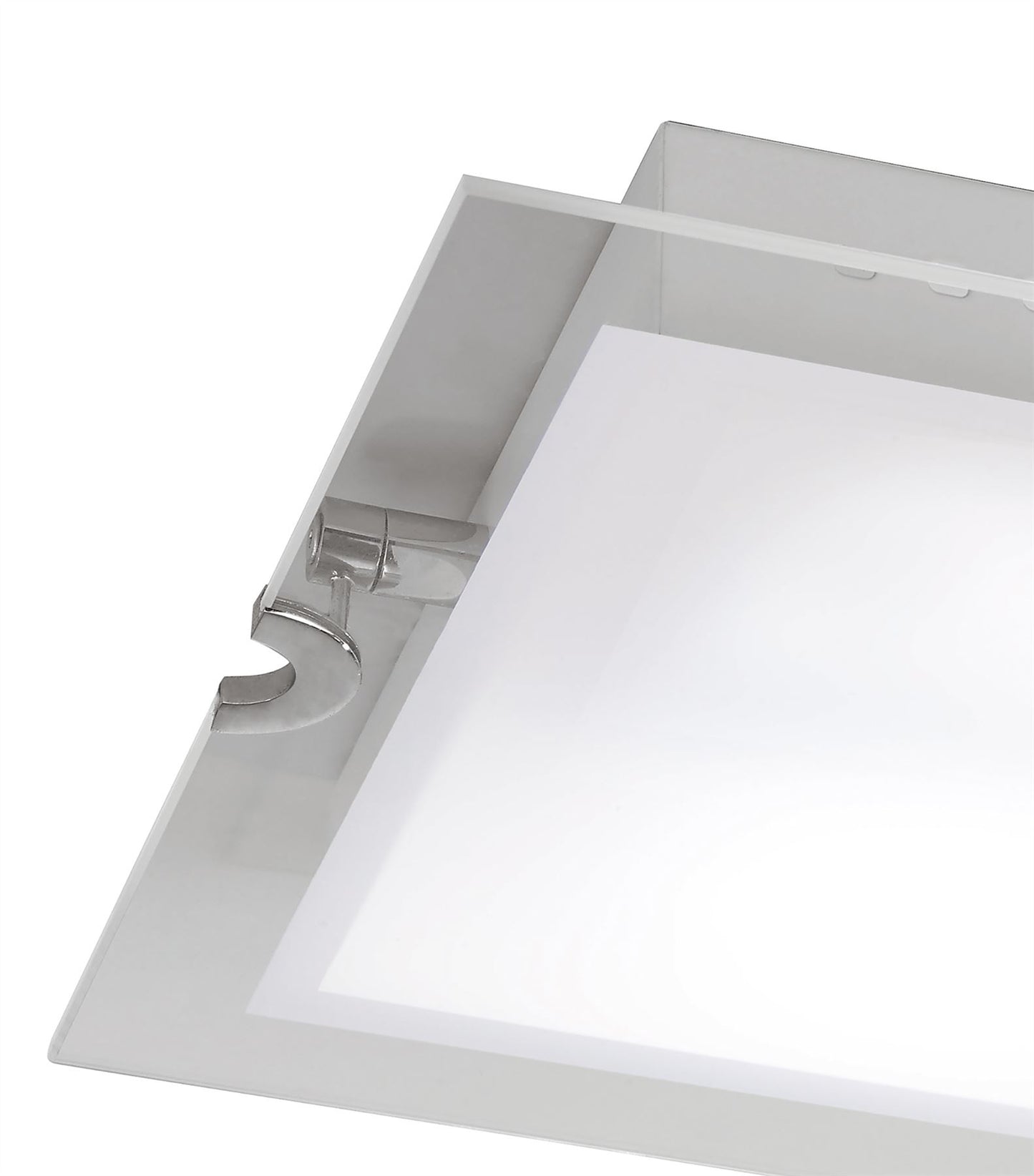 Mantra Fusion Melbourne Square Ceiling 15W LED 3000K, 1350lm, Polished Chrome/Frosted White Glass, 3yrs Warranty Ceiling