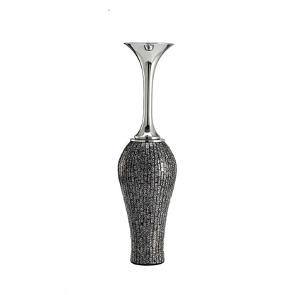 Diyas Home (DH) Silvia Mosaic Vase Black/Chrome Mosaic
