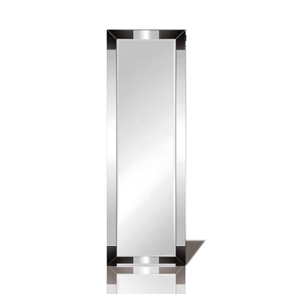Diyas Home Emerson 120cm x 40cm Black Corner Detailed Mirror (Can Only Be Shipped On A Pallet, Additional Charges May Apply.) Mirrors
