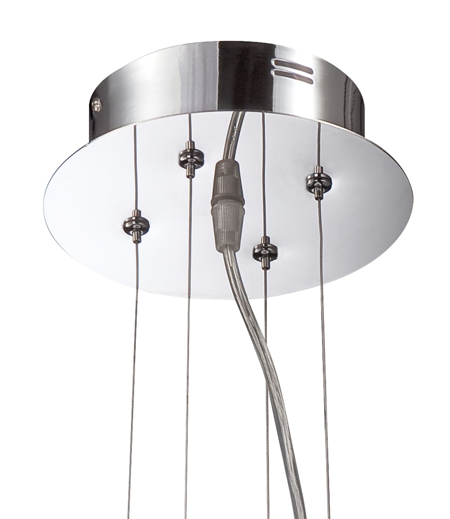 Mantra Fusion Notte 50cm Pendant 28W LED Round 3000K, 1800lm, Polished Chrome/Frosted Acrylic, 3yrs Warranty