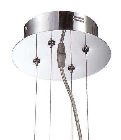 Mantra Fusion Notte 50cm Pendant 28W LED Round 3000K, 1800lm, Polished Chrome/Frosted Acrylic, 3yrs Warranty