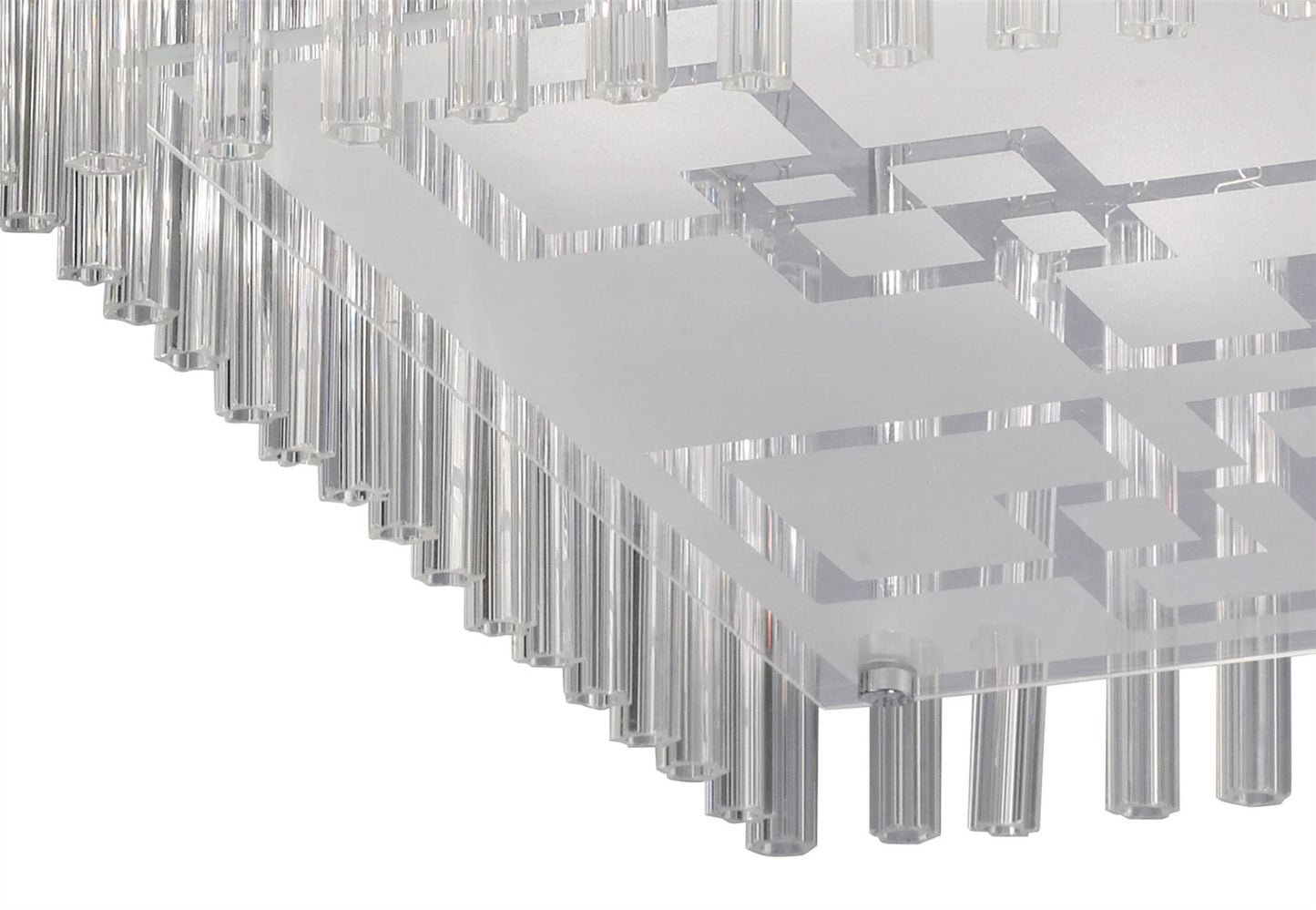 Diyas Capella Square Flush  8 Light G9 Polished Chrome/Glass Ceiling Light Fitting
