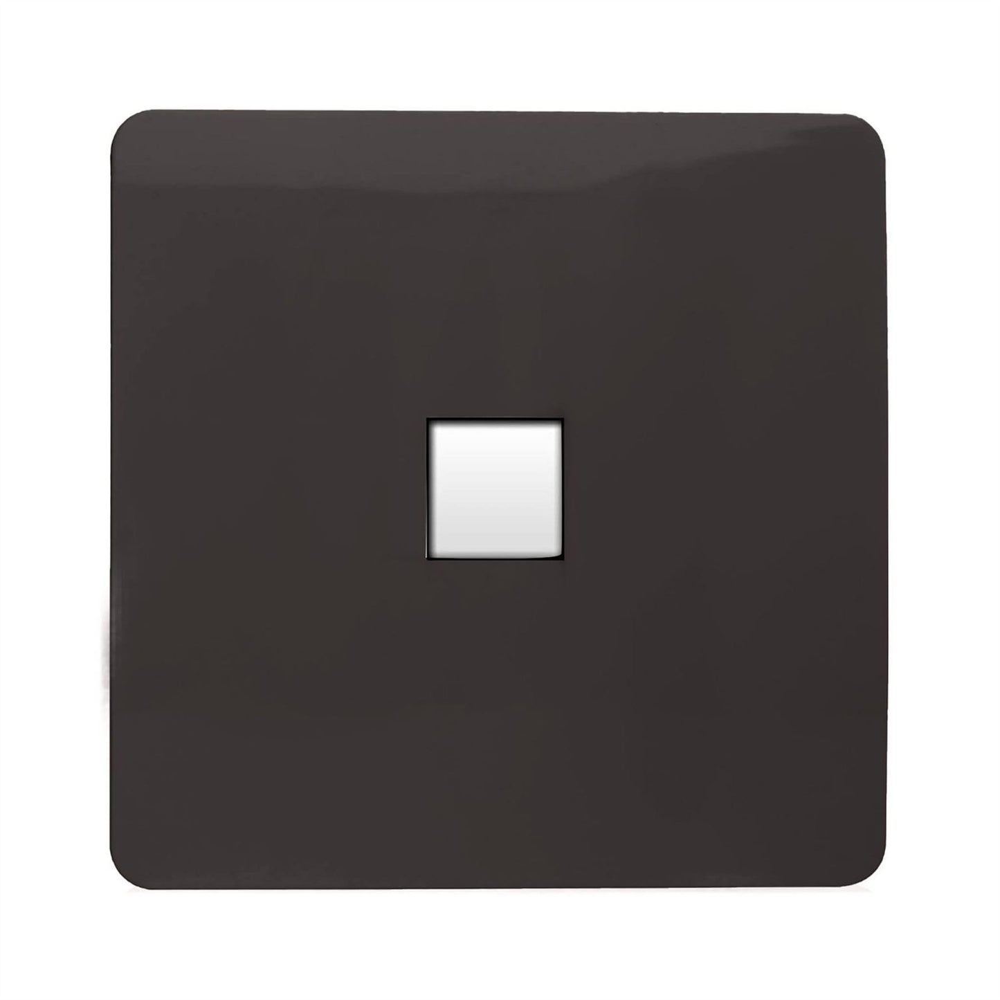 Trendi Artistic Modern Glossy Tactile Telephone Socket Dark Brown
