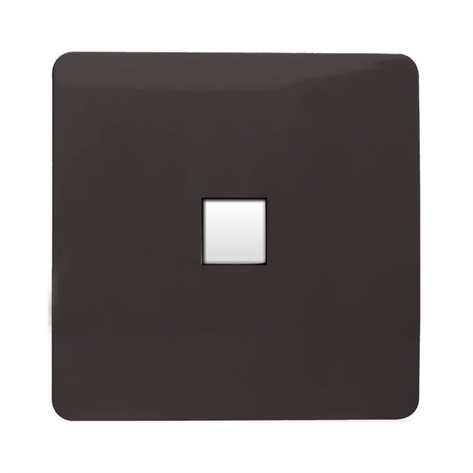 Trendi Artistic Modern Glossy Tactile Telephone Socket Dark Brown