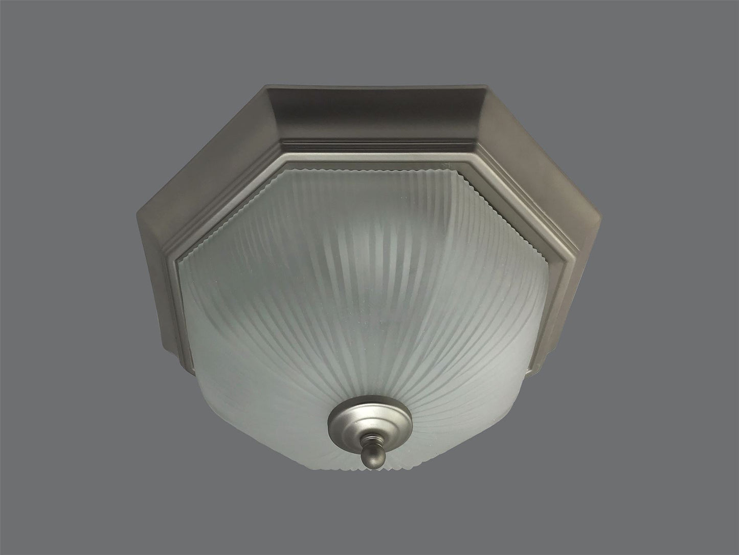 Diyas Flush Fitting Nickel Finish Flush  Light 35cm 2 X 60W Ceiling Light Fitting