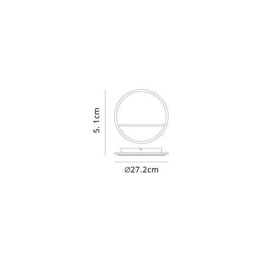 Mantra Marmol 27.2cm Ceiling Round, 30W LED, 3000K, 2100lm, White Marble/White, 3yrs Warranty Ceiling