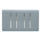 Trendi 4 Gang (2 Way & 3xIntermediate) Glossy 10 Amp Rocker Light Switch Cool Grey