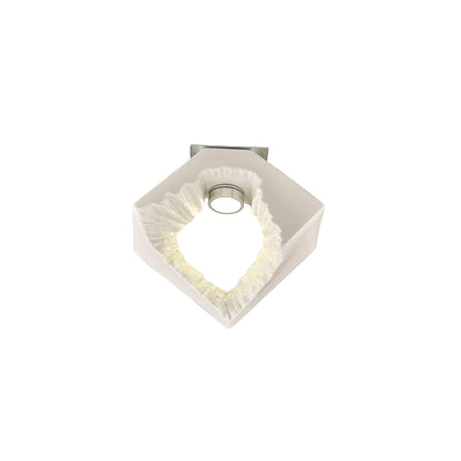 Diyas Salvio 16.5cm Ceramic  Square Sculpture 1 x 3W LED 4200K Chrome/White, Cut Out: 60mm, 3yrs Warranty  Ceiling Light Fitting