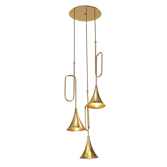 Mantra Jazz Oro M5896 Jazz Pendant, 44cm Round, 3 x E27 (Max 20W), Polished Gold
