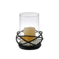 Diyas Home (DH) Oriana Candle Holder 9Cm Black/Clear Glass Art