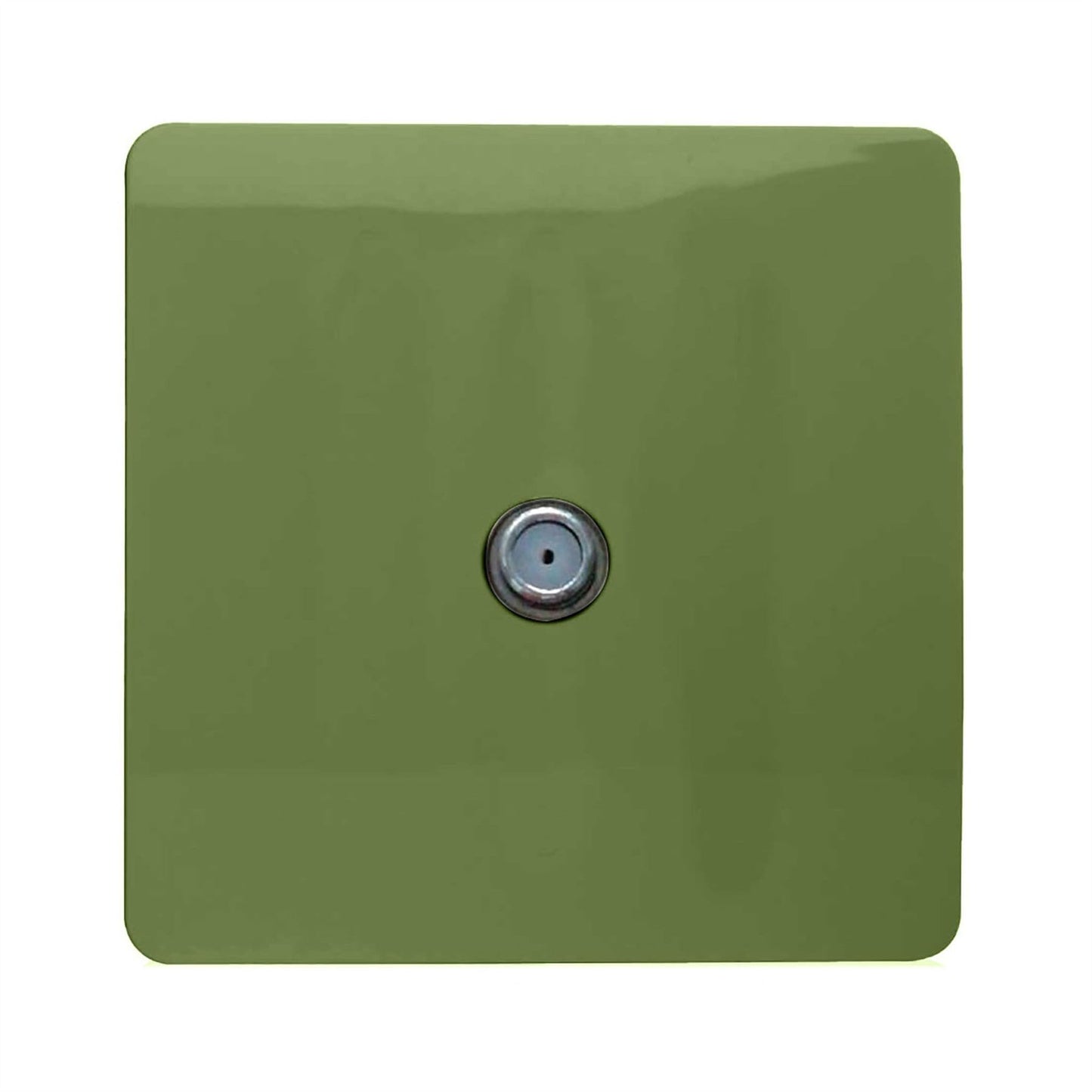 Trendi 1 Gang Artistic Modern Glossy Screwless Television Satellite Socket Moss Green
