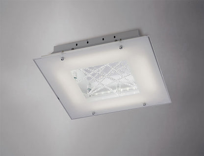 Diyas Felix Square Flush  16W LED 3600K Polished Chrome/Crystal, 3yrs Warranty Crystal Ceiling Light Fitting