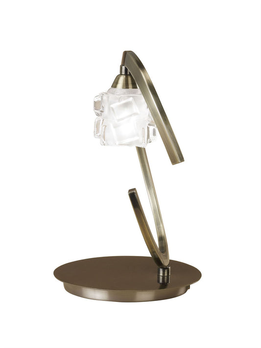 Mantra M1866 Ice Table Lamp 1 Light G9 ECO, Antique Brass