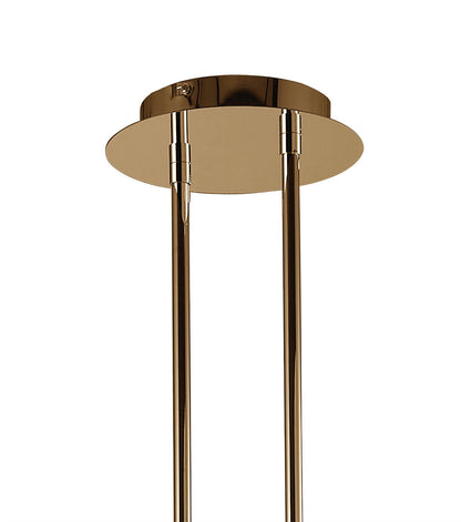 Mantra Tiffany Pendant 6+6 Light E27+G9 Oval, French Gold with Cream Shade & Clear Crystal