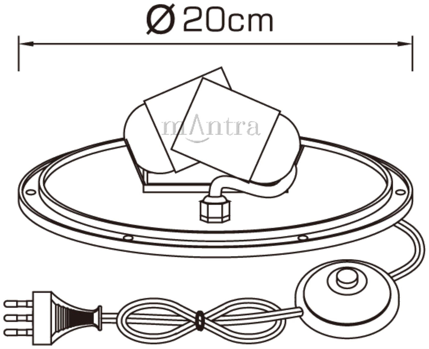 Mantra Huevo E27 Plate 2 Light CFL Indoor with Foot Switch, White