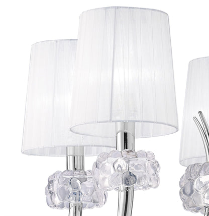 Mantra M4631 Loewe Pendant 5 Light E14, Polished Chrome with White Shades