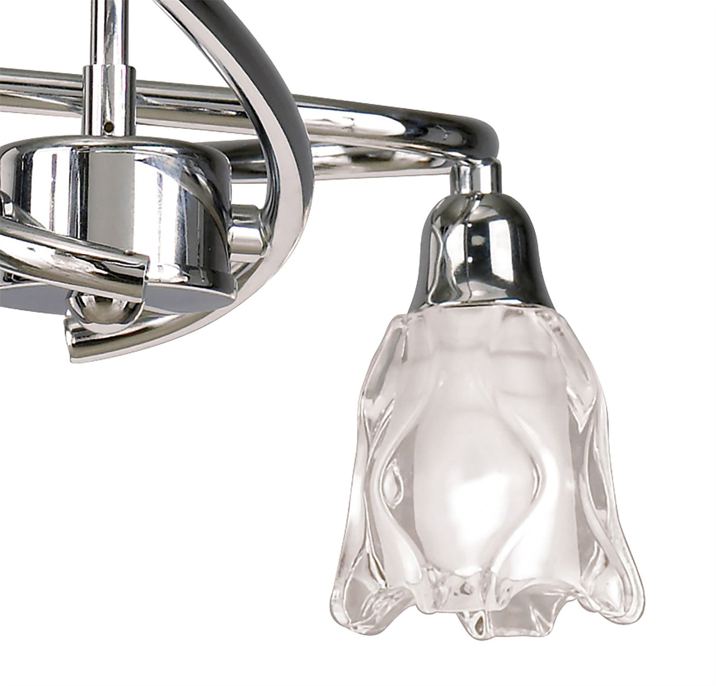 Mantra Amel 51cm Telescopic Convertible To Semi Flush 4 Light L1/SGU10, Polished Chrome, CFL Lamps INCLUDED