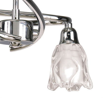 Mantra Amel 51cm Telescopic Convertible To Semi Flush 4 Light L1/SGU10, Polished Chrome, CFL Lamps INCLUDED