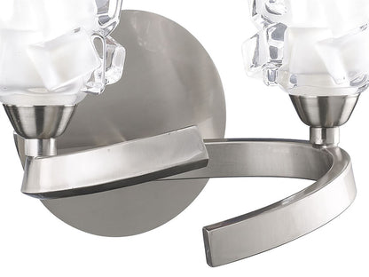 Mantra Ice Wall Light Switched 2 Light G9 ECO, Satin Nickel