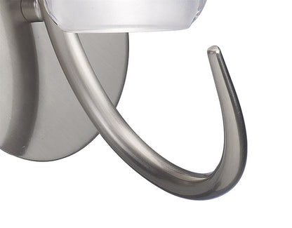 Mantra Loop Wall Light Switched 1 Light G9 ECO, Satin Nickel
