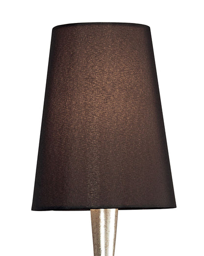Mantra M0538/S Paola Wall Light Switched 1 Light E14, Silver Painted with Black Shade & Black Glass Droplets - M0538/S