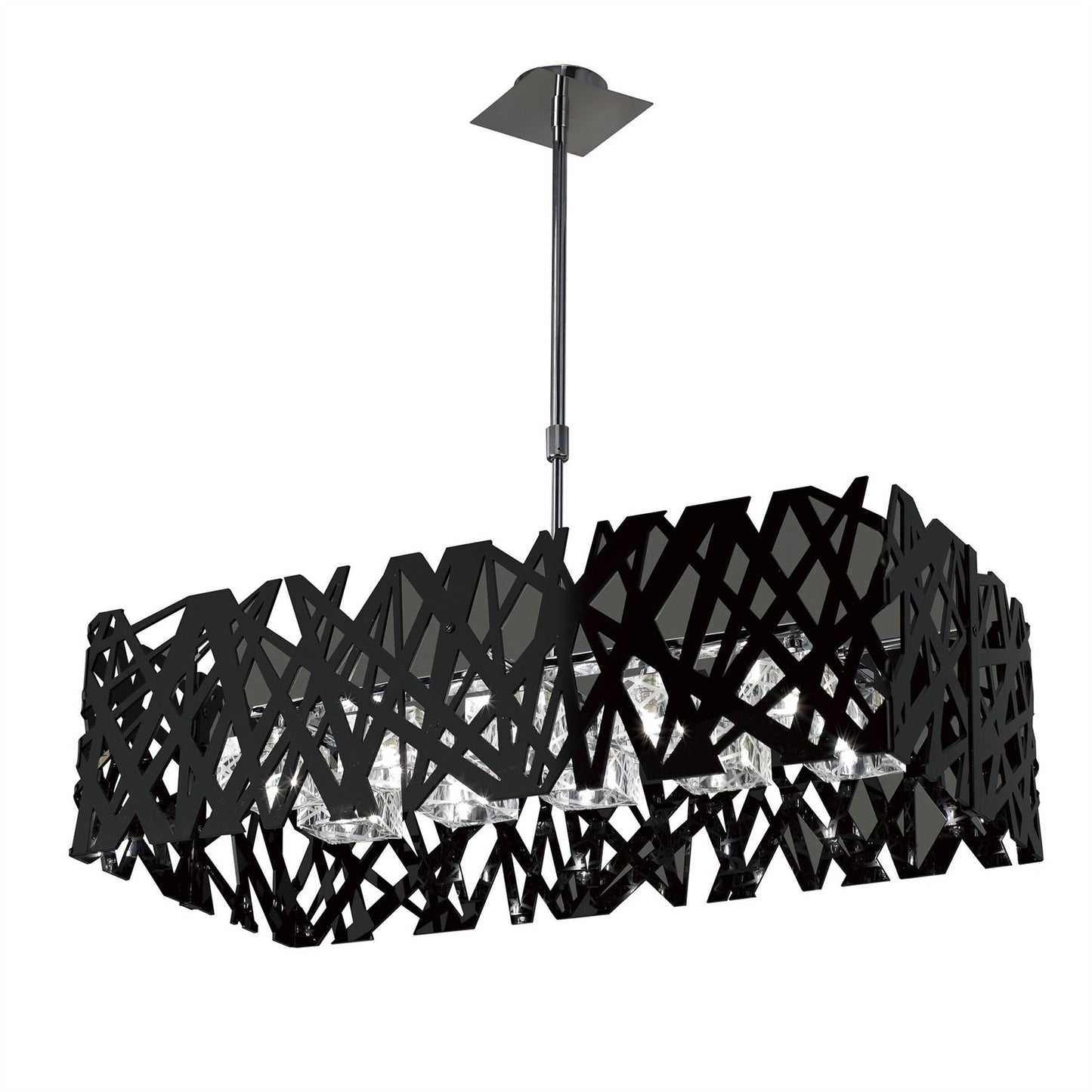 Mantra Tokio Rectangular Telescopic 10 Light G9 Polished Chrome/Black