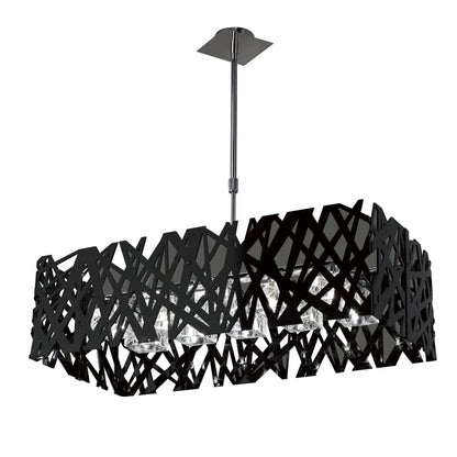 Mantra Tokio Rectangular Telescopic 10 Light G9 Polished Chrome/Black