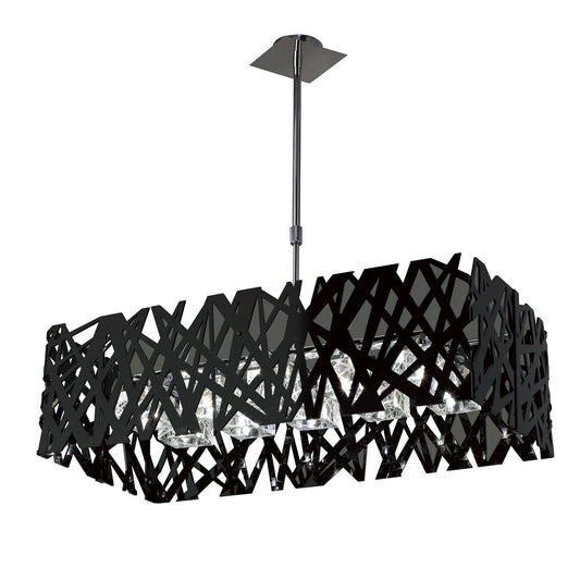 Mantra Tokio Rectangular Telescopic 10 Light G9 Polished Chrome/Black